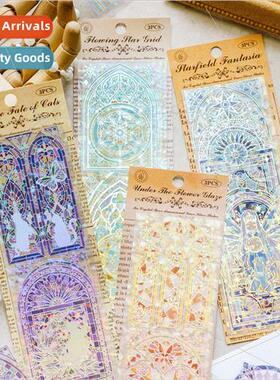 Flow of light flower window series PET sheet stickers ins re