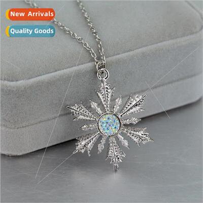 Movie Frozen necklace diamond snowflake pendant fashionable