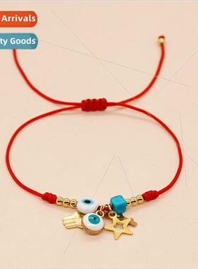 Trade pure handmade high-end glaze alloy eyes hollow pentagr