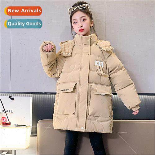 Girls down cotton jacket winter 2023 new children in the lon