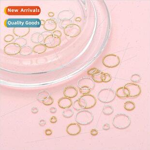 Copper-plated 14K gold-plated threaded ring twist open ring