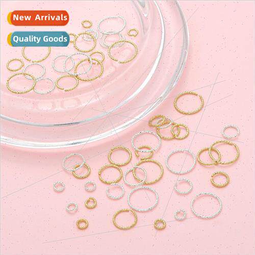 Copper-plated 14K gold-plated threaded ring twist open ring