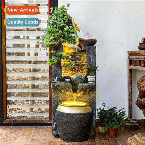 Modern simple floor screen living room water curtain wall in