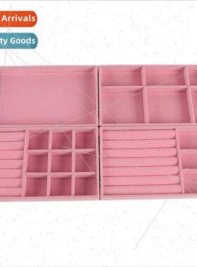 Pink Jewelry Box Gray Flocking Velvet Box Earring Ear Jewelr