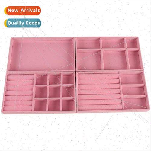 Pink Jewelry Box Gray Flocking Velvet Box Earring Ear Jewelr