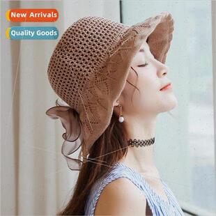 summer beach large Sun Korean female brim satin hat