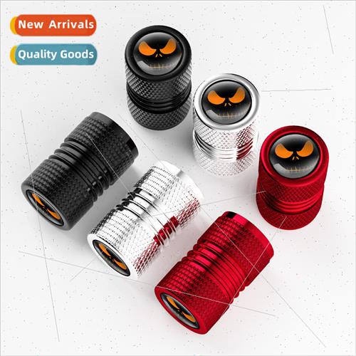 Aluminum alloy skull Halloween tire valve cap personalized v