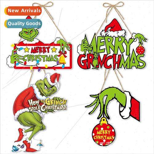 New New Christmas Decorations Grinch Door Hanging Christmas