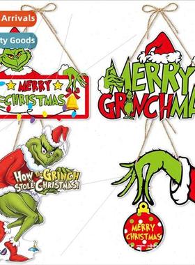 New New Christmas Decorations Grinch Door Hanging Christmas