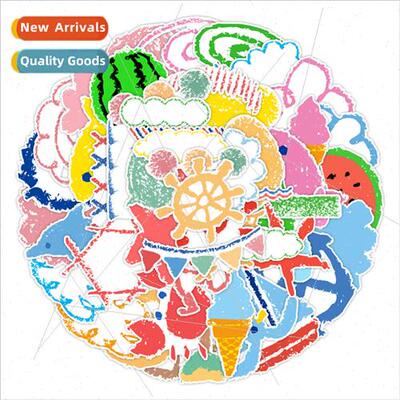 50 Crayon Doodle Stickers ggage Car Laptop Fridge Water Cup