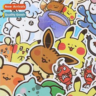 cute cartoon Pokemon handbook creative Japanese stickers ins