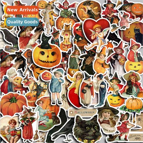 Vintage Halloween 50 large edition handbook stickers luggage