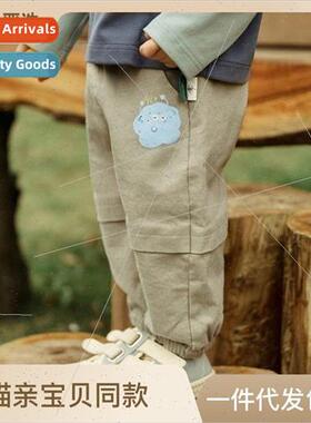 24 spring new boys wear com适用table childrens pants boy bab