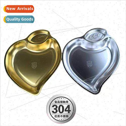 Korean 304 stainless steel heart-shaped snack plate snack de