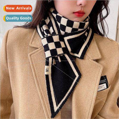 Checkerboard plaid scarf female fall and winter 2022 new hig
