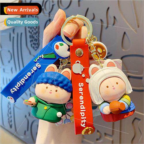 Sprout Rabbit Artist Famous Painting Series Keychain Cute Ex