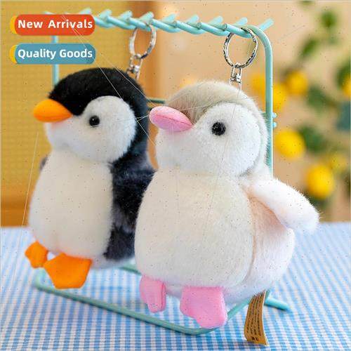 Cute couple small penguin doll keychain animal plush toy pen