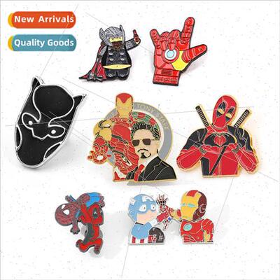 Marvel series of new cartoon Iron Man luminous brooch metal
