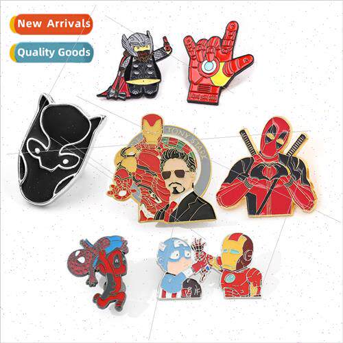Marvel series of new cartoon Iron Man luminous brooch metal