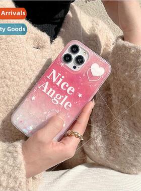 Pink English Love Shell Pattern 适用 Apple 12/13Promax Case