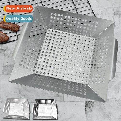 Stainless Steel BBQ BasketVegetable Grill PanBarbecue Leaky