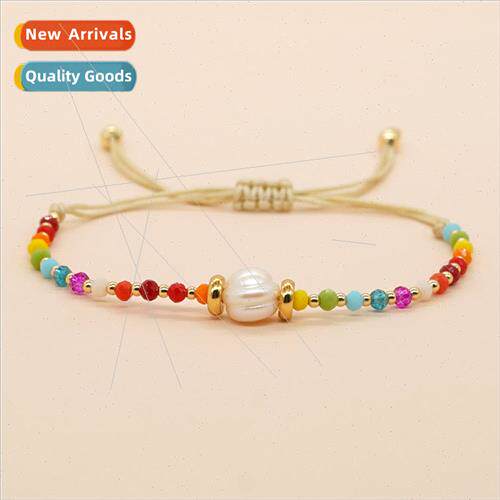 New bohemian  colorful crystal beads copper beads natural pe