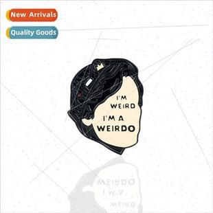 WEIRD Metal Brooch Head I`M Cartoon Riverdale WEIRDO