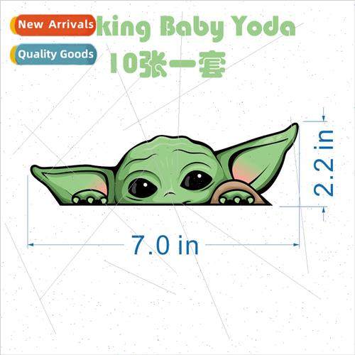 peeking baby yoda glossy film peeking baby yoda car stickers