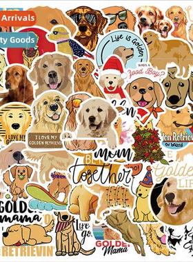 50 -repeatable cute golden retriever dog stickers laptop cel