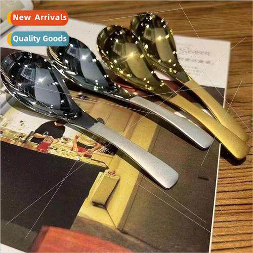 Ins  stainless steel spoon round bottom spoon household tabl