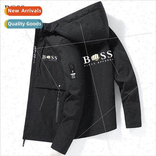 Mens casual jacket spring and fall nd hooded jacket coat out
