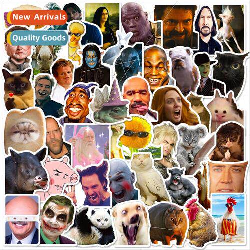 50 pcs of horse head emoji stickers quirky emoji graffiti st