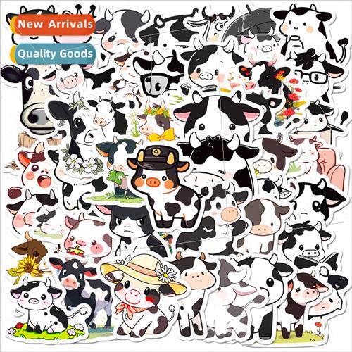 50 pcs of cute cow children cartoon stickers guitar luggage