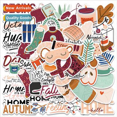 50 Pieces Fall Clothing Decorative Stickers ggage Mug Comput