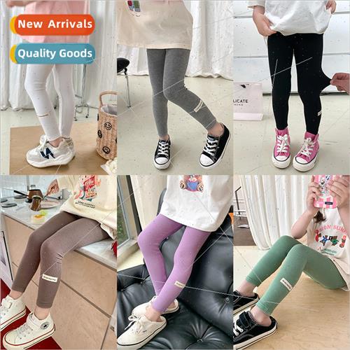 2023 Childrens baby spring new solid color high elastic bott