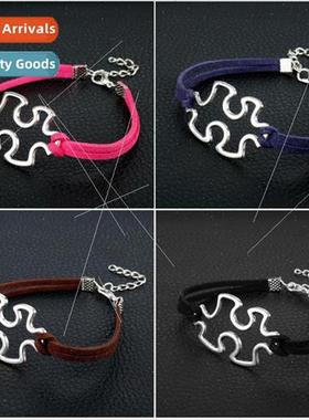 Jewelry Korean Velvet Autism Puzzle Bracelet mple Hand-Woven