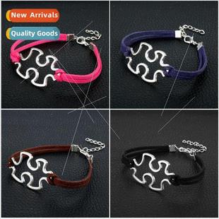 Autism Puzzle Bracelet Jewelry Hand Velvet mple Woven Korean