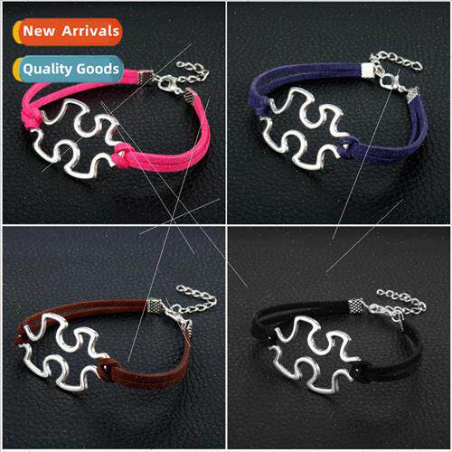 Jewelry Korean Velvet Autism Puzzle Bracelet mple Hand-Woven