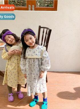 Floral girls dress Korean spring and fall new small and medi