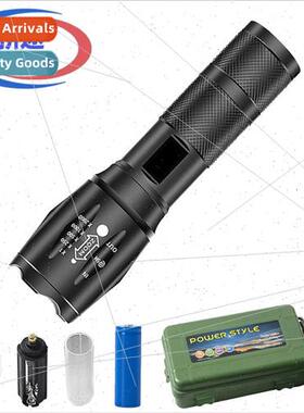 Strong light flashlight portable T6 telescopic zoom led alum