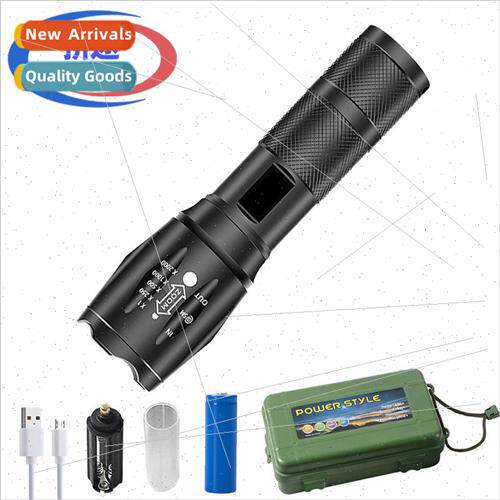 Strong light flashlight portable T6 telescopic zoom led alum