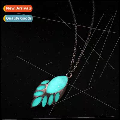 New black night luminous hollowed out leaves pendant luminou