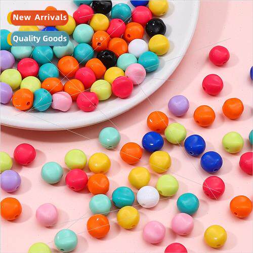 mple acrylic solid color irregular straight hole round beads