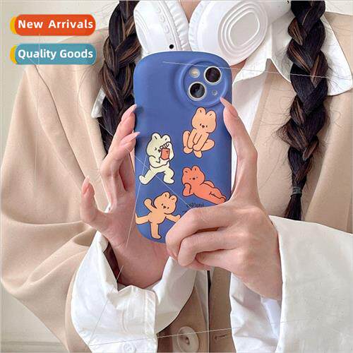 Fun blue background five quirky rabbits 14ProMax niche iPhon