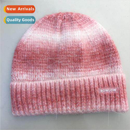 Autumn and winter wild gradient color wool cap tie-dye dazzl