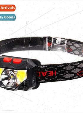 New LED sensor red light fishing headlamp mini USB built-in