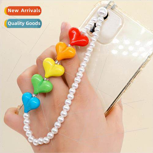 Bohemian ethnic  anti-lost lanyard white imitation pearl acr