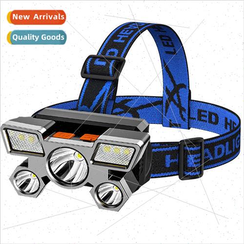 Five light source LED bright headlamp outdoor rechargeable c