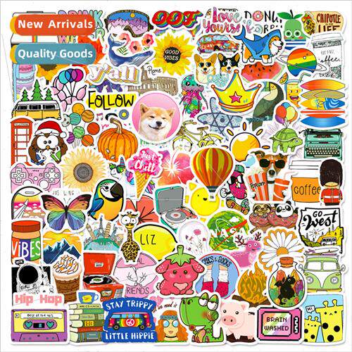 100 small size 4cm new small fresh tape mix stickers cute ca