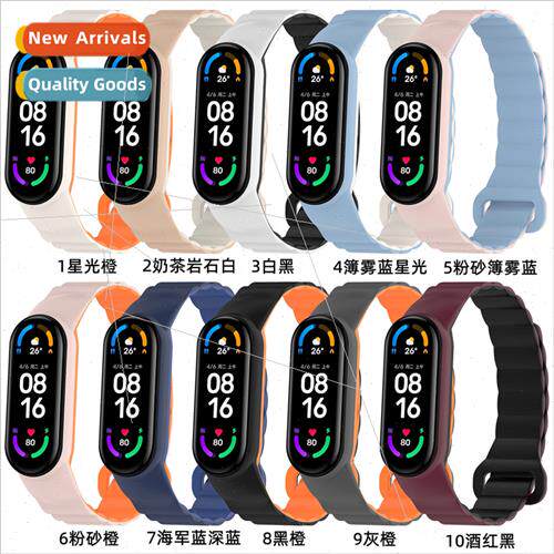 适用 millet bracelet 3/4/5/6/7 silicone magnetic strap M7 tw